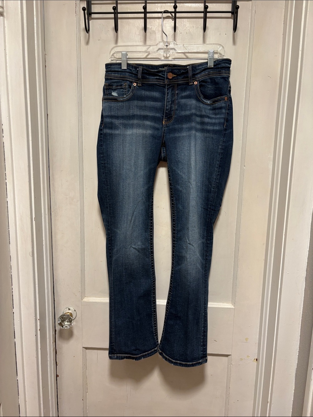 BKE Payton Universal Fit Mid Rise Dark Blue Tailored Bootcut Jeans 29 x 29 1/2